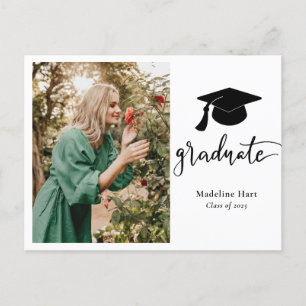 Graduate Hat   Save the Date Grad FotoCollage Postkarte
