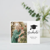 Graduate Hat | Save the Date Grad FotoCollage Postkarte (Stehend Vorderseite)