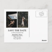Graduate Hat | Save the Date Grad FotoCollage Postkarte (Rückseite)