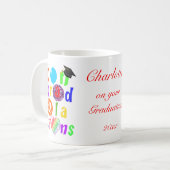 Graduate Herzlichen Glückwunsch Typografie Kaffeetasse (Vorderseite Links)