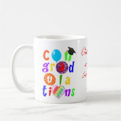 Graduate Herzlichen Glückwunsch Typografie Kaffeetasse (Links)