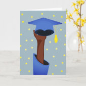 Graduate Holding Abschluss Hut mit Stars Blue Karte (Gelbe Blume)