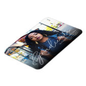 Graduate & Ihr Foto - Weißes Drucken mit Fassade Magnet (Linke Seite)