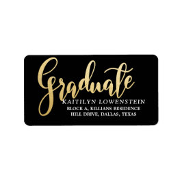 Graduate Imitate Gold Foil Handgeschriebenes Skrip Adressaufkleber