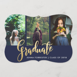 Graduate Imitats Gold Foil Script Foto | Marinebla Einladung