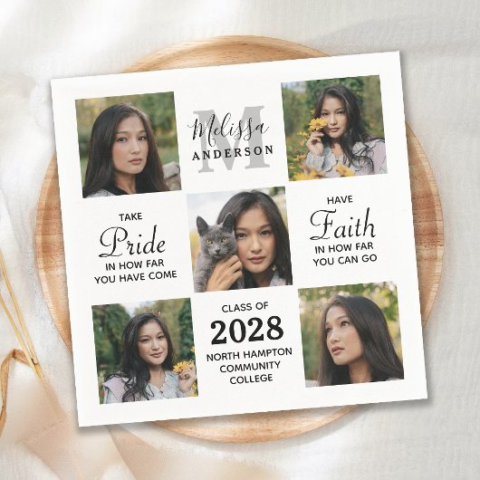 Graduate Inspiration 5 Foto Collage Abschluss Serviette