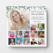 Graduate K-12 Foto Collage Keepake Botanical Fotoplatte (Vorderseite)