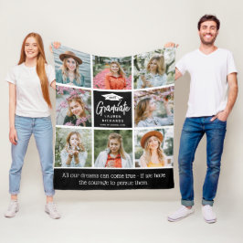 Graduate Keepake 8 Foto Collage & Quote Geschenk Fleecedecke