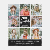 Graduate Keepake 8 Foto Collage & Quote Geschenk Fleecedecke (Vorderseite)