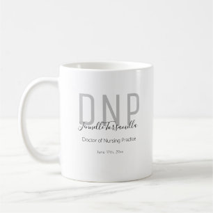 Graduate Keepake Black Gray Name Degree DNP Coffe Kaffeetasse