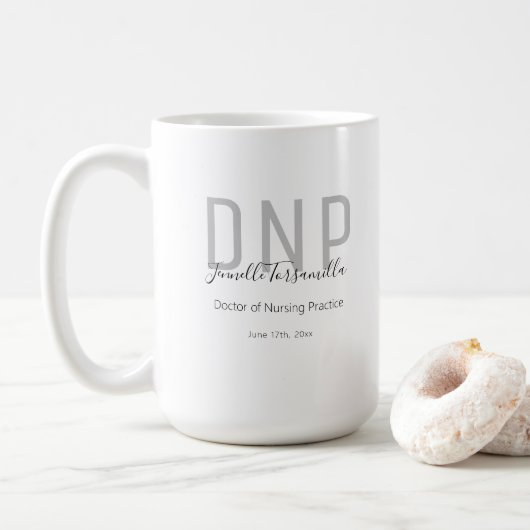 Graduate Keepake Black Gray Name DNP Kaffeetasse (Mit Donut)