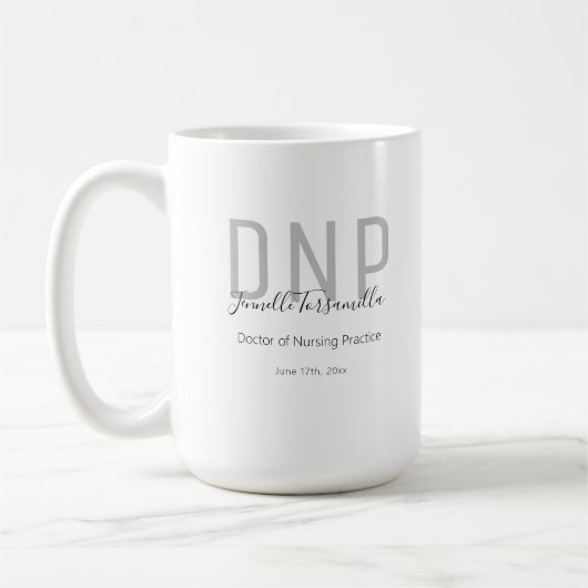 Graduate Keepake Black Gray Name DNP Kaffeetasse (Links)