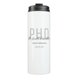 Graduate Keepake Black Gray Name Grad Doktortitel Thermosbecher