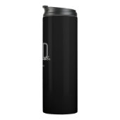 Graduate Keepake Black Gray Name Grad Doktortitel Thermosbecher (Nach rechts gedreht)