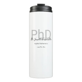 Graduate Keepake Black Gray Name PhD Abschluss Thermosbecher