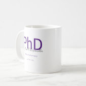 Graduate Keepake Black Lila Name PhD Abschluss Kaffeetasse (Vorderseite Links)
