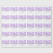 Graduate Keepake Lila Black Name Grad PhD Geschenkpapier (Flach)