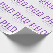 Graduate Keepake Lila Black Name Grad PhD Geschenkpapier (Ecke)