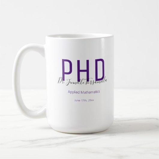Graduate Keepake Lila Name PhD Kaffee Tasse (Links)