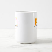 Graduate Keepake Orange Black Name PhD Kaffeetasse (Mittel)