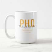 Graduate Keepake Orange Black Name PhD Kaffeetasse (Links)