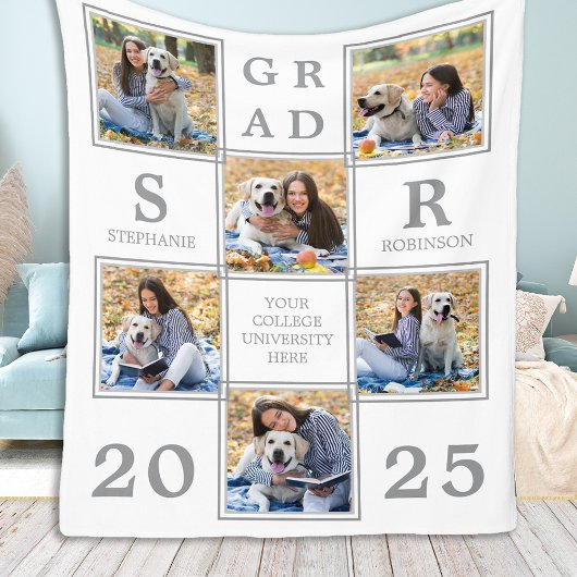 Graduate Keepake Personalisierte FotoCollage Fleecedecke