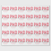 Graduate Keepake Red Black Name Degree PhD Geschenkpapier (Flach)