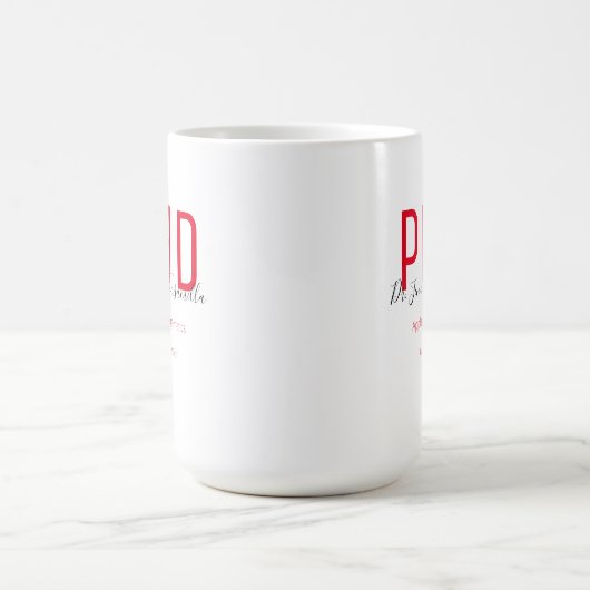 Graduate Keepake Red Black Name PhD Kaffeetasse (Mittel)