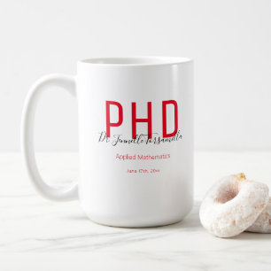 Graduate Keepake Red Black Name PhD Kaffeetasse