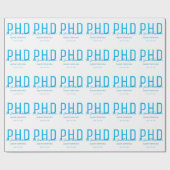Graduate Keepake White Blue Name Grad PhD Geschenkpapier (Flach)