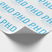 Graduate Keepake White Blue Name Grad PhD Geschenkpapier (Ecke)