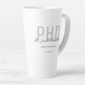 Graduate Keepsake Black Gray Name Degree PhD Milchtasse (Rechte Ecke)