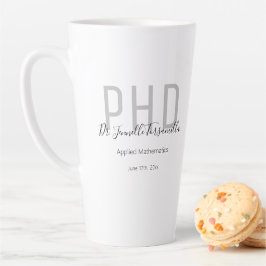 Graduate Keepsake Black Gray Name Degree PhD Milchtasse