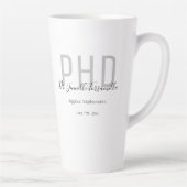 Graduate Keepsake Black Gray Name Degree PhD Milchtasse (Rechts)