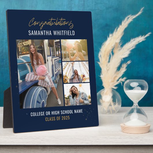 Graduate Kespake Foto Collage Abschluss 2025 Fotoplatte (Seite)
