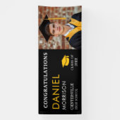 Graduate-Klasse des Gold Black Foto-Abschlusses Banner (Vertikal)