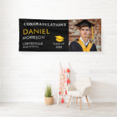 Graduate-Klasse des Gold Black Foto-Abschlusses Banner (Insitu)