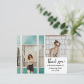 Graduate Lässig Vielen Dank, moderne Script Postkarte (Stehend Vorderseite)