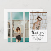 Graduate Lässig Vielen Dank, moderne Script Postkarte (Vorne/Hinten)