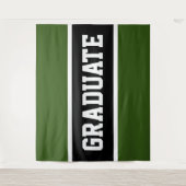 GRADUATE Leichtathletik Dunkelgrüne Schwarz-weiße Wandteppich (Vorderseite)