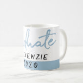 Graduate Light Blue | Robin Egg Brush Script Kaffeetasse (VorderseiteRechts)