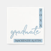 Graduate Light Blue | Robin Egg Brush Script Serviette (Vorderseite)