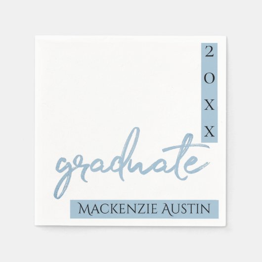 Graduate Light Blue | Robin Egg Brush Script Serviette (Vorderseite)