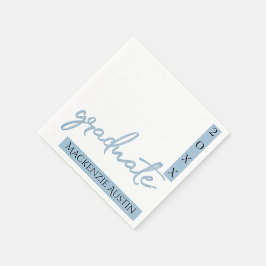 Graduate Light Blue | Robin Egg Brush Script Serviette (Ecke)