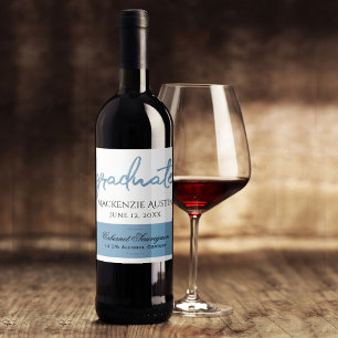 Graduate Light Blue Script   Robin Egg Brush Alkoholflaschenetikett