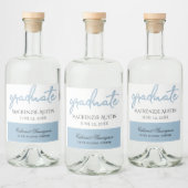 Graduate Light Blue Script | Robin Egg Brush Alkoholflaschenetikett (Flaschen)
