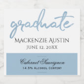 Graduate Light Blue Script | Robin Egg Brush Alkoholflaschenetikett (Einzelnes Label)