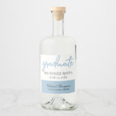 Graduate Light Blue Script | Robin Egg Brush Alkoholflaschenetikett (Vorderseite)