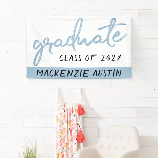 Graduate Light Blue Script | Robin Egg Brush Banner (Insitu)