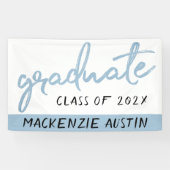 Graduate Light Blue Script | Robin Egg Brush Banner (Horizontal)